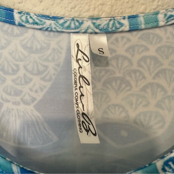 Lulu-B Blue and White Fish Print Dress - Picture 3 of 8